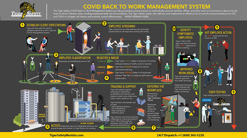 Tiger COVID Testing Back to Work Mangement Plan for Refineries and office buildings